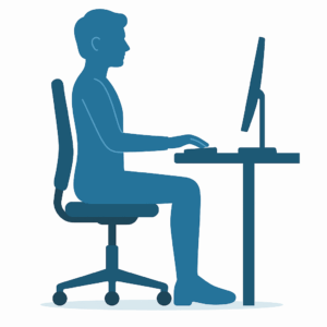 Ergonomische houding achter een bureau